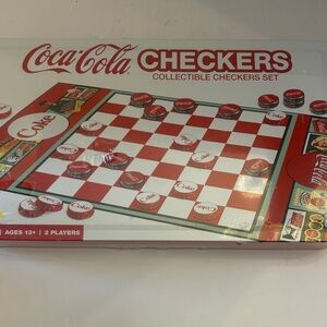 Coca Cola Red and White Collectible Checkers Set